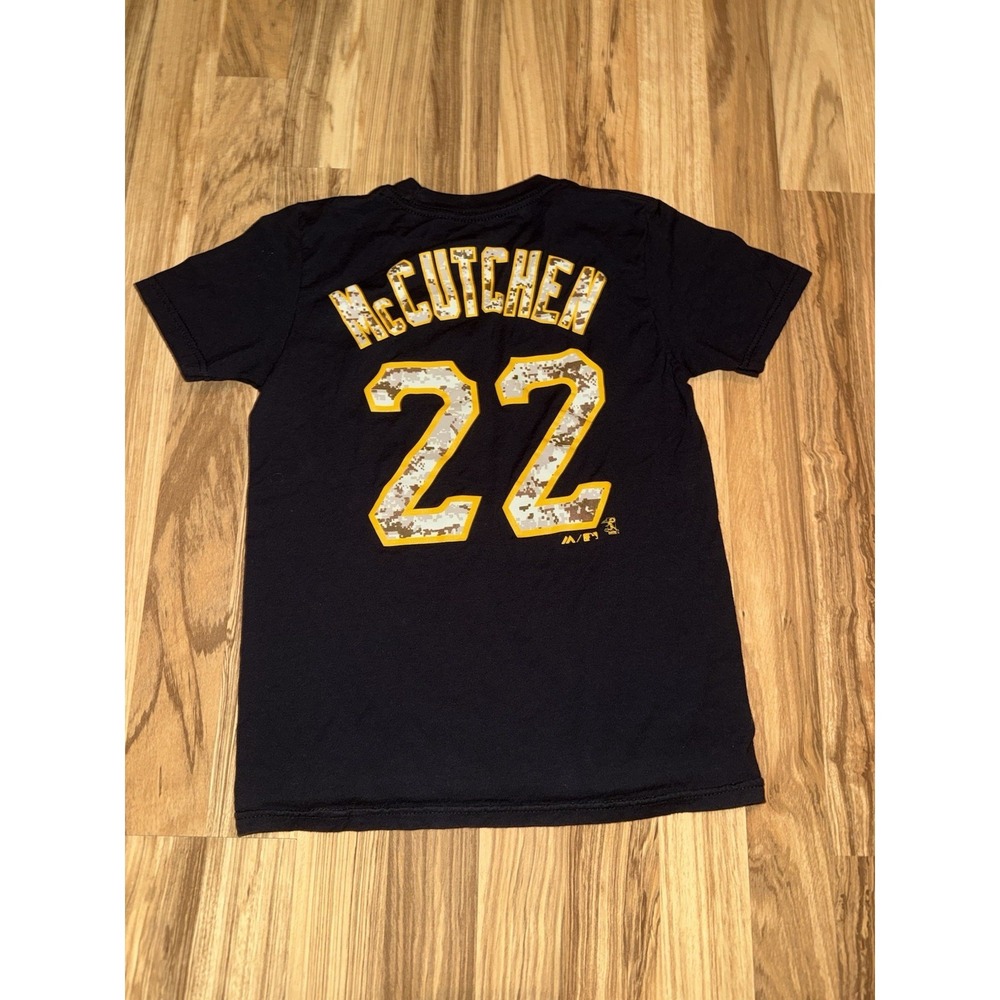 Pittsburgh Pirates McCutchen Majestic Boys Sz 8 Small Cotton T-shirt Camo